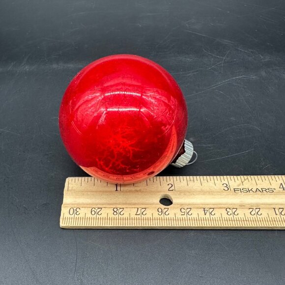 Vintage Christmas Ornaments Shiny Brite USA Red Glass Original Box Decoration - Picture 10 of 10